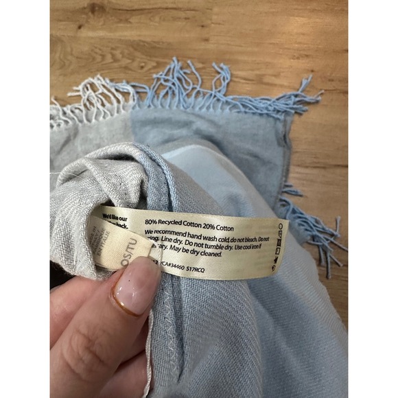 Eileen Fisher Rain Serapé OS Colorblock Fringe Recycled Cotton Blend poncho NWT - Picture 2 of 3